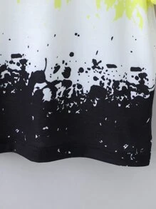 SHEIN Toddler Boys Letter Graphic Colourblock Tee - Multicolor - View 5