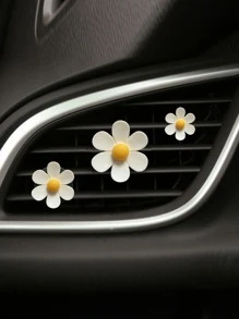 3pcs/Set 6-Petal Flower Car Air Freshener Clip, Small Daisy Car AC Vent Clip, Creative Multi-Color Options, Car AC Vent Fragrance Clip, Suitable For Vehicle AC Vent, Floral Decor Clip, Women's Car Decor, Car Vent Clip Decoration, Fashionable Car Accessory, Fragrance Diffuser (Fragrance Not Included), Perfect Holiday Gift, Freshens Air, Adorable Car Interior Decor, Car Supplies - Multicolor - View 8