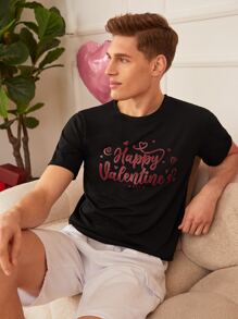 Manfinity Men Slogan Graphic Tee - Black - View 4