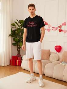 Manfinity Men Slogan Graphic Tee - Black - View 6