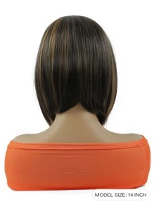 Short Straight Synthetic Wig With Headband - Multicolor - View 4