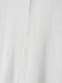 Manfinity Men Solid Lapel Neck Shirt & Drawstring Waist Shorts - Multicolor - View 4