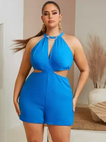 SHEIN SXY Casual Eenkleurig Grote maat jumpsuit Uitgeknipt