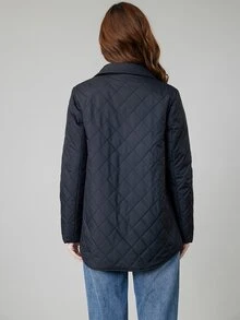 MIEGOFCE Pocket Patched Quilted Coat - Navy Blue - View 2