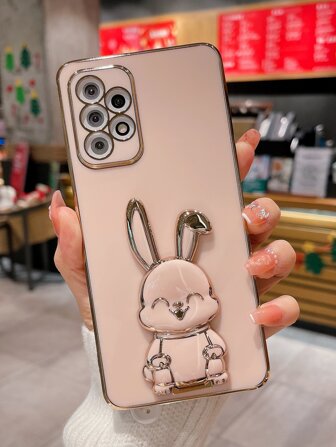 卡通兔子装饰手机壳带支架，适用于 Galaxy S23 Ultra、Galaxy A14、Galaxy A52