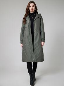 MIEGOFCE Zip Up Hooded Women's Winter Warm Padded Coat - Army Green - View 1