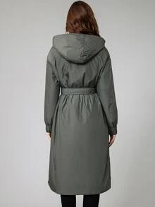 MIEGOFCE Zip Up Hooded Women's Winter Warm Padded Coat - Army Green - View 2