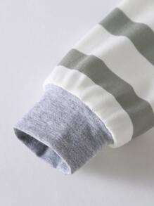 Baby Boy 3pcs Striped & Star Print Footed Sleep Jumpsuit - Multicolor - View 4