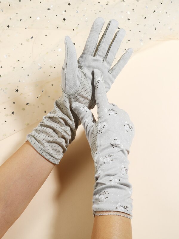 Floral Pattern Gloves