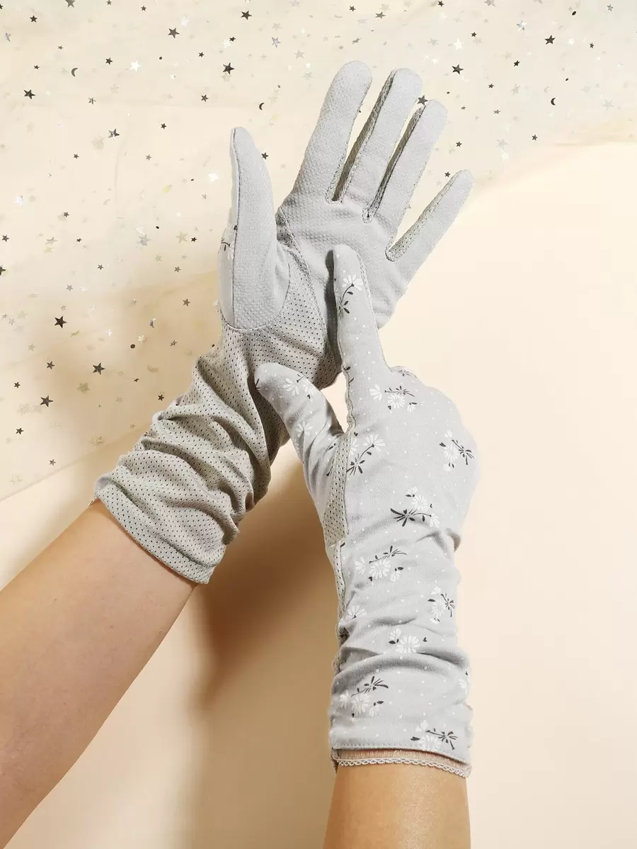 Floral Pattern Gloves