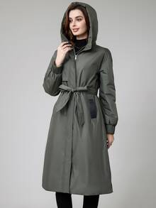 MIEGOFCE Zip Up Hooded Women's Winter Warm Padded Coat - Army Green - View 5