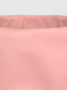 SHEIN BAE Solid PU Leather Bodycon Skirt - Coral Pink - View 7