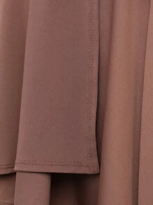 SHEIN BAE Solid Knot Wrap Skirt - Redwood - View 8