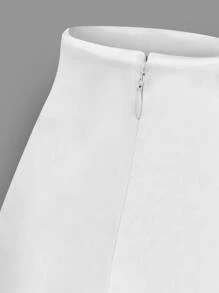 SHEIN BAE Solid Wrap Front Skort - White - View 7