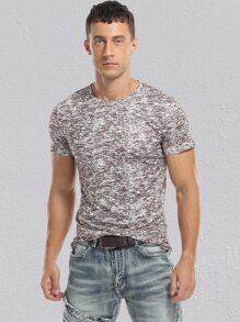 NITAGUT Men Marled Knit Tee - Multicolor - View 1