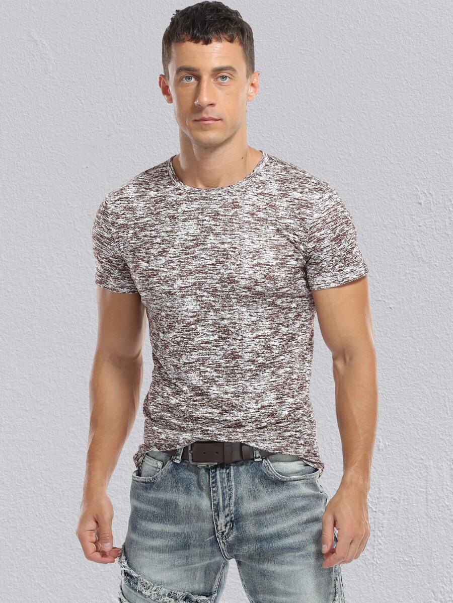 NITAGUT Men Marled Knit Tee - Multicolor - View 1