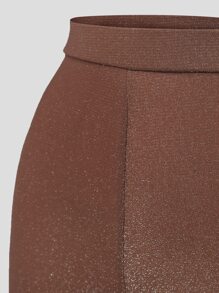 SHEIN BAE High Waist Flare Leg Trousers - Brown - View 7