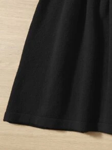 Girls Cable Knit Jumper Dress Without Belt - Black - View 3