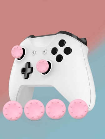 4pcs Analog Joystick Covers Compatible With PS4, ONE, 360, ONE ELITE - Black Dotted Design