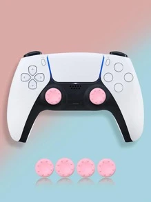 4pcs Analog Joystick Covers Compatible With PS4, ONE, 360, ONE ELITE - Black Dotted Design - Pink - View 2