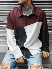 Manfinity Men Plus Cut And Sew Shirt - Multicolor - View 1