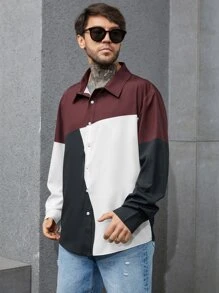 Manfinity Men Plus Cut And Sew Shirt - Multicolor - View 4