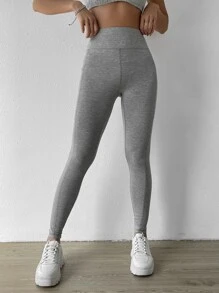 SHEIN EZwear 寬腰帶手機口袋緊身打底褲