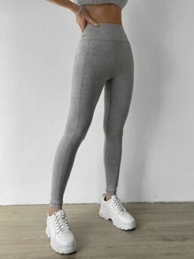 SHEIN EZwear 寬腰帶手機口袋緊身打底褲