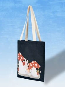 AKIKODRAWS Mushroom Pattern Shopper Bag - Multicolor - View 3
