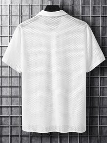 Manfinity Homme Áo sơ mi Nam Nút phía trước màu trơn Giải trí - trắng - Xem 2