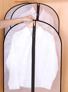 1pc Contrast Binding Clothing Cover - Black and White - View 1