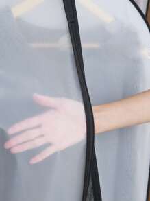 1pc Contrast Binding Clothing Cover - Black and White - View 3