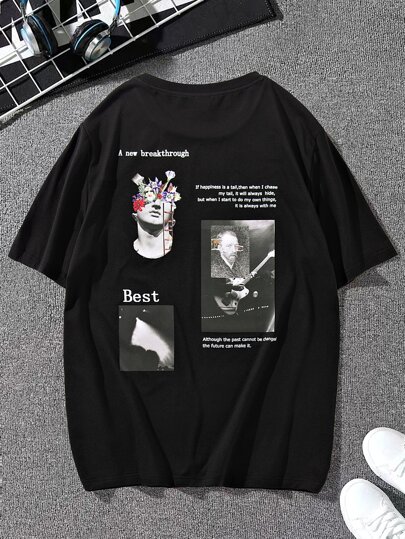 Uomo Maglietta slogan & con stampa scultura