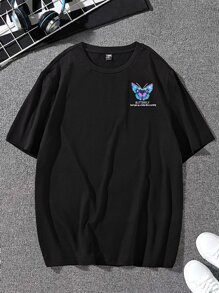 Manfinity Roghcode Tops Nam Slogan Loại bướm Giải trí - màu đen - Xem 2