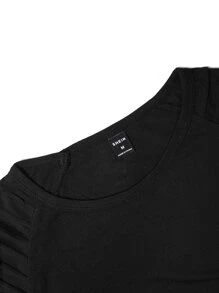 Manfinity Men Raglan Sleeve Patched Detail Tee - Black - View 6