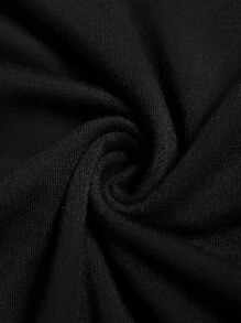 Manfinity Homme Hombres Camiseta ribete en contraste de cuello V - Negro - Ver 8