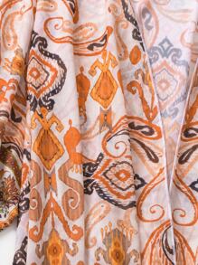 Paisley Print Open Front Kimono - Multicolor - View 7