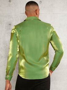 Manfinity AFTRDRK Men Pocket Patched Shirt - Olive Green - View 2