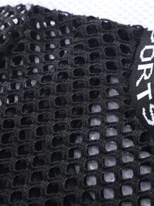 Tops con gái cắt Lá thư Giải trí - màu đen - Xem 4