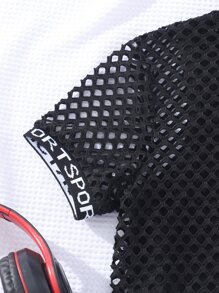 Tops con gái cắt Lá thư Giải trí - màu đen - Xem 5