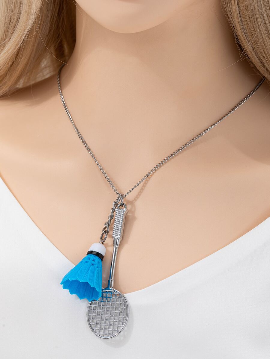 Collar con colgante bádminton & bádminton con raqueta - Multicolor - Ver 1