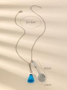 Collar con colgante bádminton & bádminton con raqueta - Multicolor - Ver 3