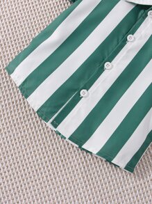 Bébé Garçon Chemise À Rayures & Short Avec Débardeur