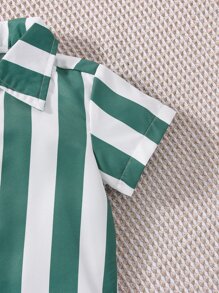 Bébé Garçon Chemise À Rayures & Short Avec Débardeur