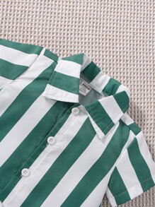 Bébé Garçon Chemise À Rayures & Short Avec Débardeur