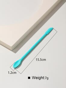 Cream Spoon,1pc Cute Mini Solid Color Double Headed Reusable Silicone Diy Facial Sheet Tool For Makeup, Foundation, Cream, Lotion, Moisturizer, Gel, Peel - Blue - View 4