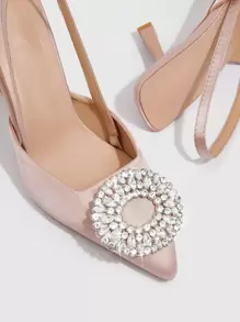 CUCCOO CHICEST Zapatos de mujer con decoración de cristales, tacones de aguja estilo eslingback para primavera y verano, zapatos de vacaciones, rebajas de verano, tacones elegantes, Halloween