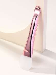 Facial Sheet Brush, 1pc Daily Solid Color Reusable Silicone Double Headed Diy Facial Sheet Tool For Makeup, Foundation, Cream, Lotion, Moisturizer, Gel, Peel - Pink - View 4