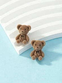 1 Paar Ohrhänger aus Zinklegierung in Form eines Plüsch Teddybären für Damen