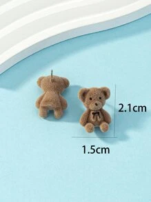 1 Paar Ohrhänger aus Zinklegierung in Form eines Plüsch Teddybären für Damen